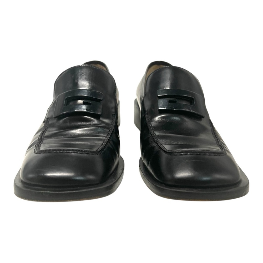 Gucci Vintage 90s Black Leather Interlocking G Slip On Loafer Flats Women’s 6.5 - Picture 4 of 16